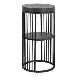 Strington Round Bedside Table 1 Shelf in Matt Black - thumbnail 2