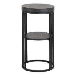 Strington Round Bedside Table 1 Shelf in Matt Black - thumbnail 3