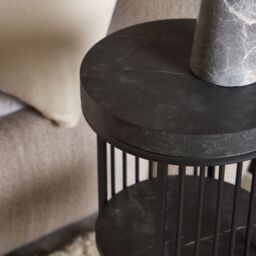 Strington Round Bedside Table 1 Shelf in Matt Black - thumbnail 4
