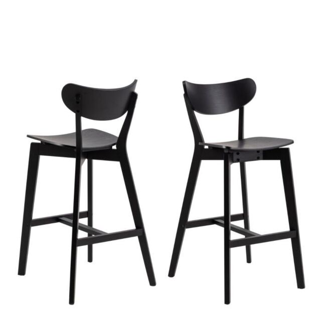 Bar Stools in Oak – Set of 2 – Roxby Collection - image 1