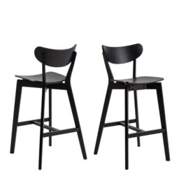 Bar Stools in Oak – Set of 2 – Roxby Collection - thumbnail 1