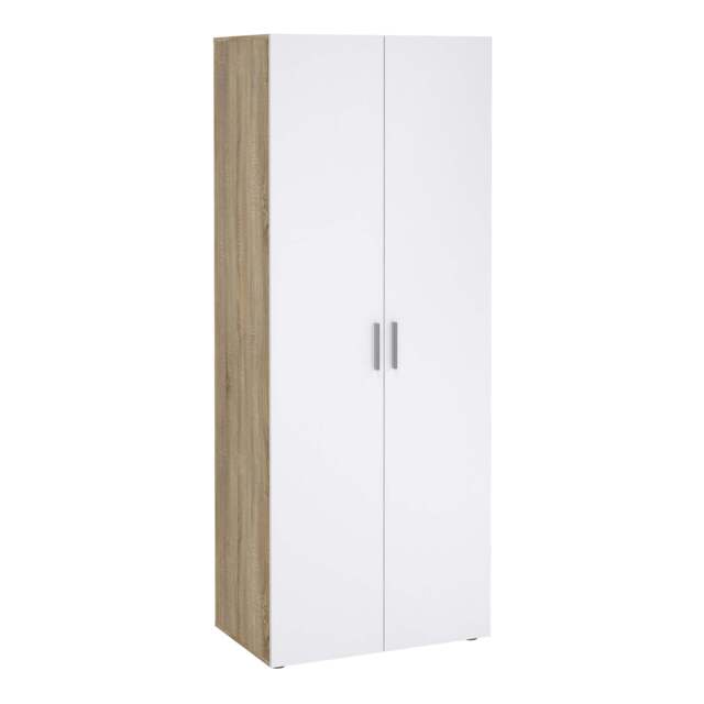 Pepe Wardrobe with 2 doors in Oak with White High Gloss - image 1