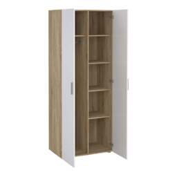 Pepe Wardrobe with 2 doors in Oak with White High Gloss - thumbnail 4