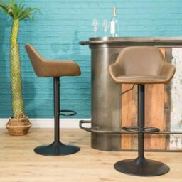 Morvella Gas Lift Barstool Chestnut SET OF 2 - thumbnail 2