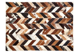 Elara Genuine Leather Patchwork Rug – Natural (160 × 230cm)