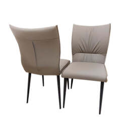 Venus Dining Table with 4 Flora Leather Dining Chairs - Tan - thumbnail 3