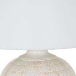 Modern Pattern, Soft Light: Chevron Ceramic Lamp & Linen Shade - thumbnail 4