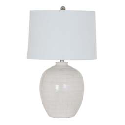 Modern Pattern, Soft Light: Chevron Ceramic Lamp & Linen Shade - thumbnail 2