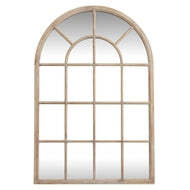 Washed Wood Arched Window Wall Mirror - image 1