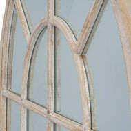 Washed Wood Arched Window Wall Mirror - thumbnail 2