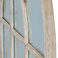 Washed Wood Arched Window Wall Mirror - thumbnail 4