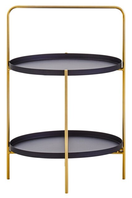 Wilmslow Two-Shelf White & Black Side Table – Contemporary Storage Side Table - image 1