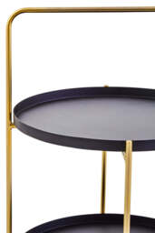 Wilmslow Two-Shelf White & Black Side Table – Contemporary Storage Side Table - thumbnail 4
