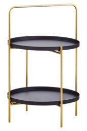Wilmslow Two-Shelf White & Black Side Table – Contemporary Storage Side Table - thumbnail 5