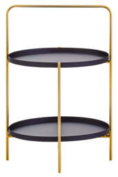 Wilmslow Two-Shelf White & Black Side Table – Contemporary Storage Side Table - thumbnail 2