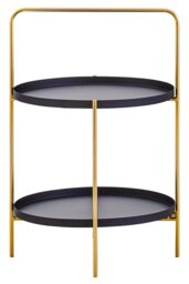 Wilmslow Two-Shelf White & Black Side Table – Contemporary Storage Side Table - thumbnail 1
