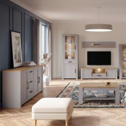 Bohol Sideboard 3 Drawer 3 Door in Grey and Oak