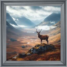 AN1099 STAG ON HILLS - 40x40 / Silver Mirror / PLAIN - thumbnail 6