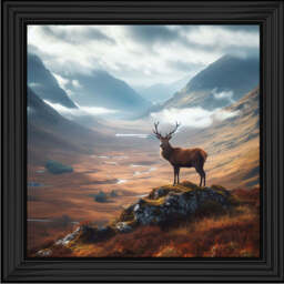 AN1099 STAG ON HILLS - 40x40 / Silver Mirror / PLAIN - thumbnail 2