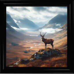 AN1099 STAG ON HILLS - 40x40 / Silver Mirror / PLAIN - thumbnail 3