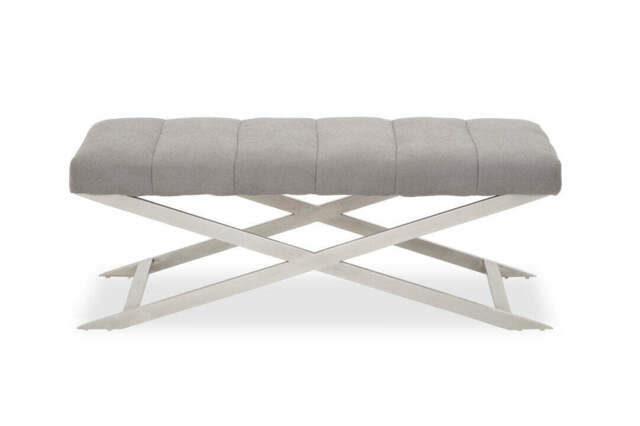 Almar Bench – Grey with Cross Base - image 1
