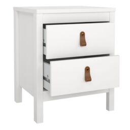 Barcelona Bedside Table 2 Drawers in White - thumbnail 4