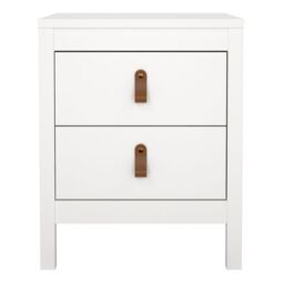 Barcelona Bedside Table 2 Drawers in White - thumbnail 3