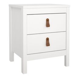 Barcelona Bedside Table 2 Drawers in White - thumbnail 2