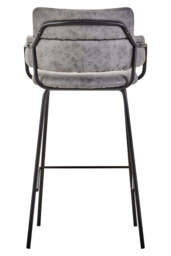 Linea Blue Velvet Low-Back Bar Chair - thumbnail 4