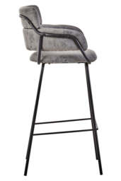Linea Blue Velvet Low-Back Bar Chair - thumbnail 5