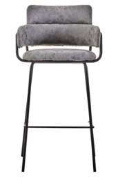 Linea Blue Velvet Low-Back Bar Chair
