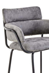 Linea Blue Velvet Low-Back Bar Chair - thumbnail 3