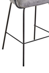 Linea Blue Velvet Low-Back Bar Chair - thumbnail 2