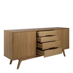 Marte 2 Door 4 Drawers Sideboard in Oak - thumbnail 3