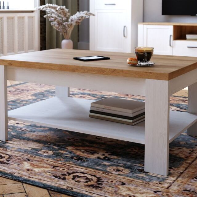 Bohol Coffee Table in White and Oak - image 1