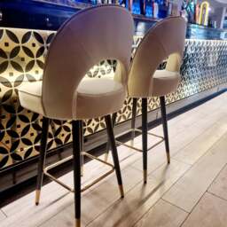 Astra Bar Stools - Cream Leather - thumbnail 4