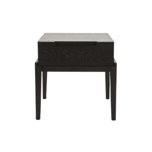 Orchid Single Drawer Bedside Table – Modern & Compact Nightstand - WENGE (BLACK STAINED OAK)