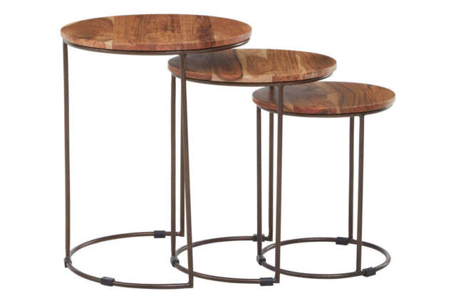 Atelier Nest of Three Tables – Natural Acacia Wood - image 1