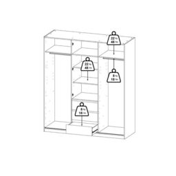 Naia Wardrobe – 2 Sliding Doors, 1 Door & 3 Drawers in Jackson Hickory Oak Finish - thumbnail 5
