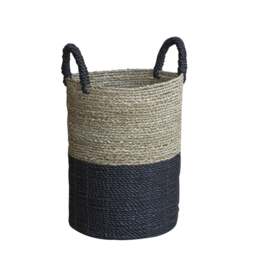 Set of 3 Borvane Charcoal & Natural Baskets - thumbnail 2