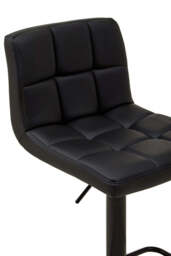 Lido Quilted Bar Stool – Black Leather Effect - thumbnail 4