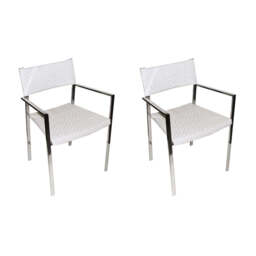 Mist Raffia Chairs – Set of 2 (White) - thumbnail 1
