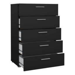 Pepe Chest of 5 Drawers in Black - thumbnail 4