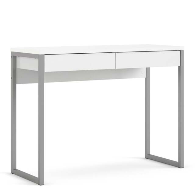 Function Plus Desk 2 Drawers in White High Gloss - image 1