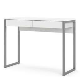 Function Plus Desk 2 Drawers in White High Gloss - thumbnail 3