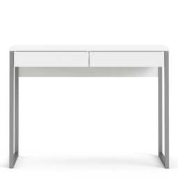 Function Plus Desk 2 Drawers in White High Gloss - thumbnail 2