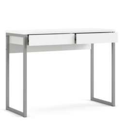 Function Plus Desk 2 Drawers in White High Gloss - thumbnail 4