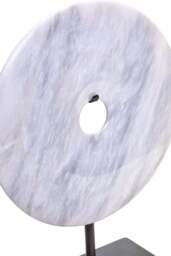 Disc Sculpture White Dia 20cm Marble Round Calvion Small - thumbnail 4