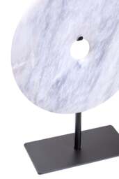 Disc Sculpture White Dia 20cm Marble Round Calvion Small - thumbnail 3