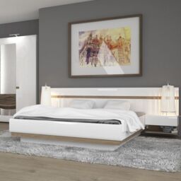 Chelsea Bedside Extension in White with Truffle Oak Trim - thumbnail 5